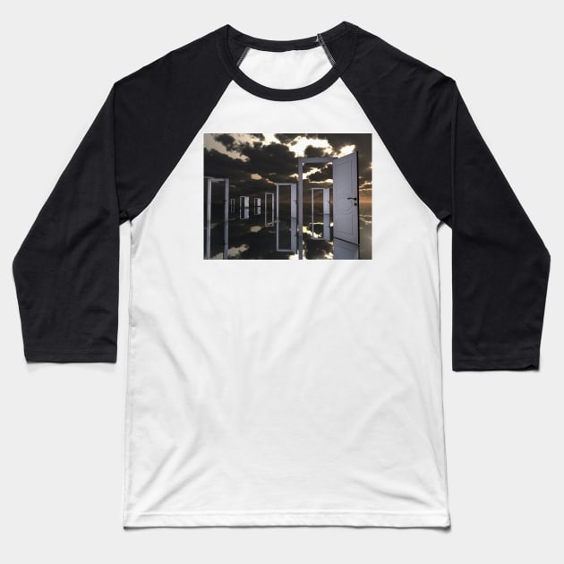 Doors in the sky Baseball T-Shirt by rolffimages